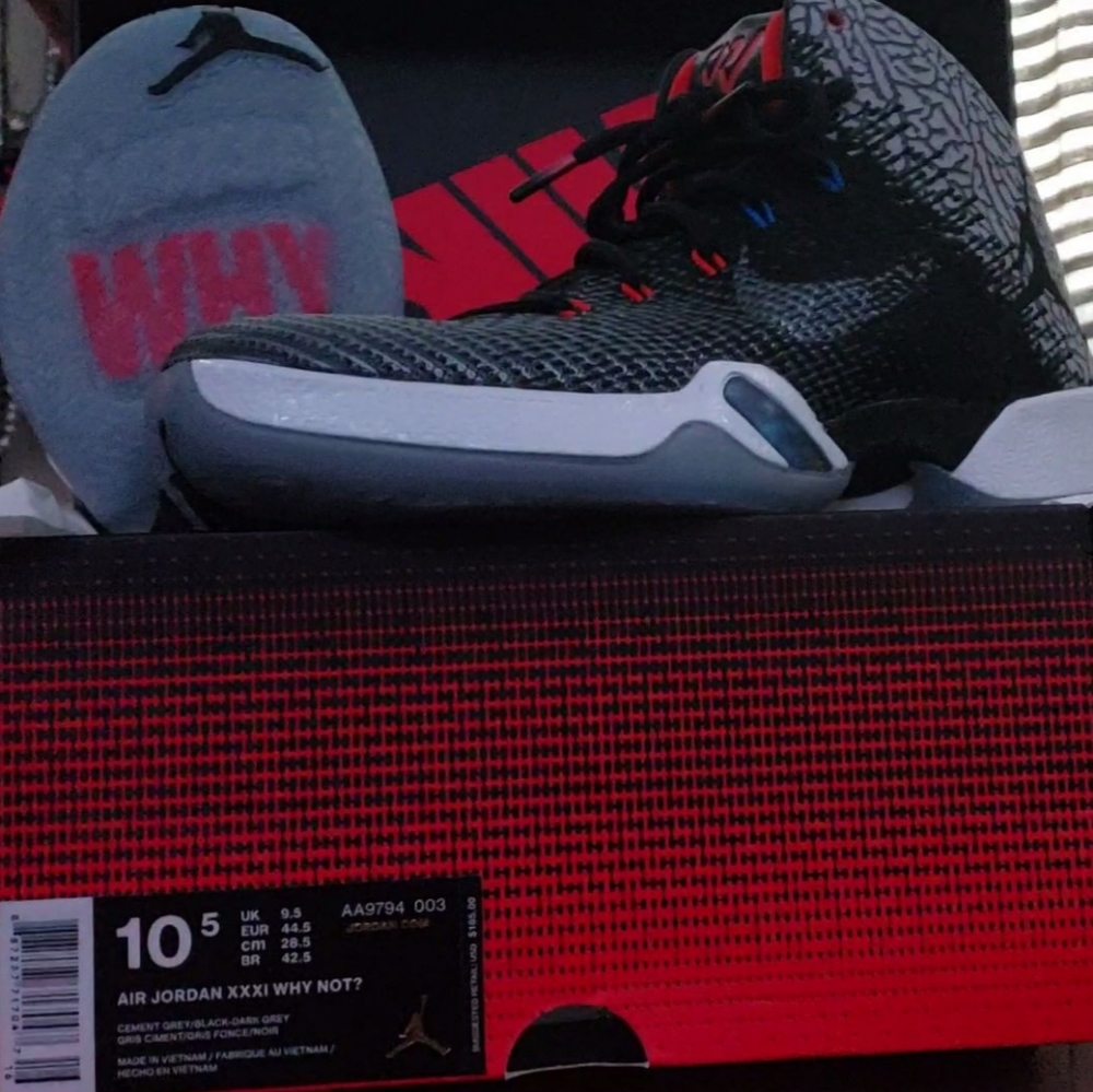 New, Air Jordan XXXI "Why Not?" Sz. 10.5